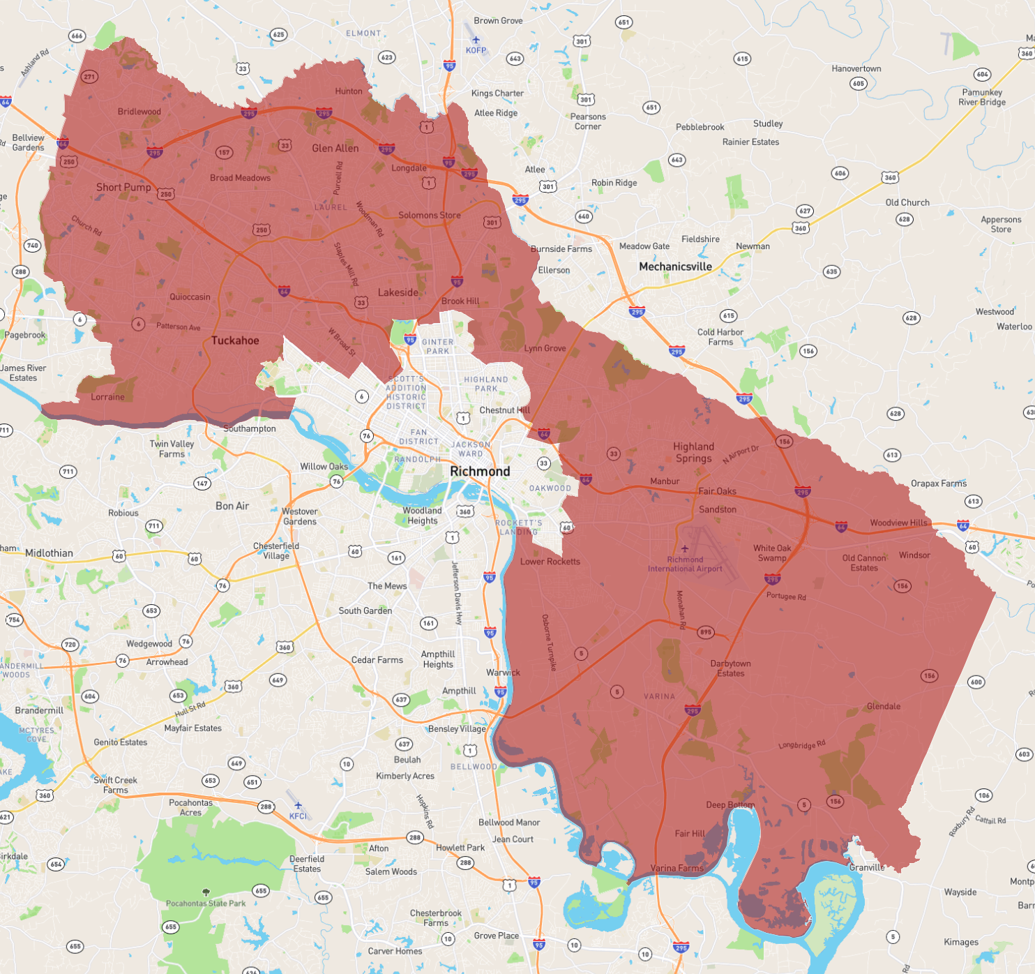 Virginia Henrico County - AtlasBig.com