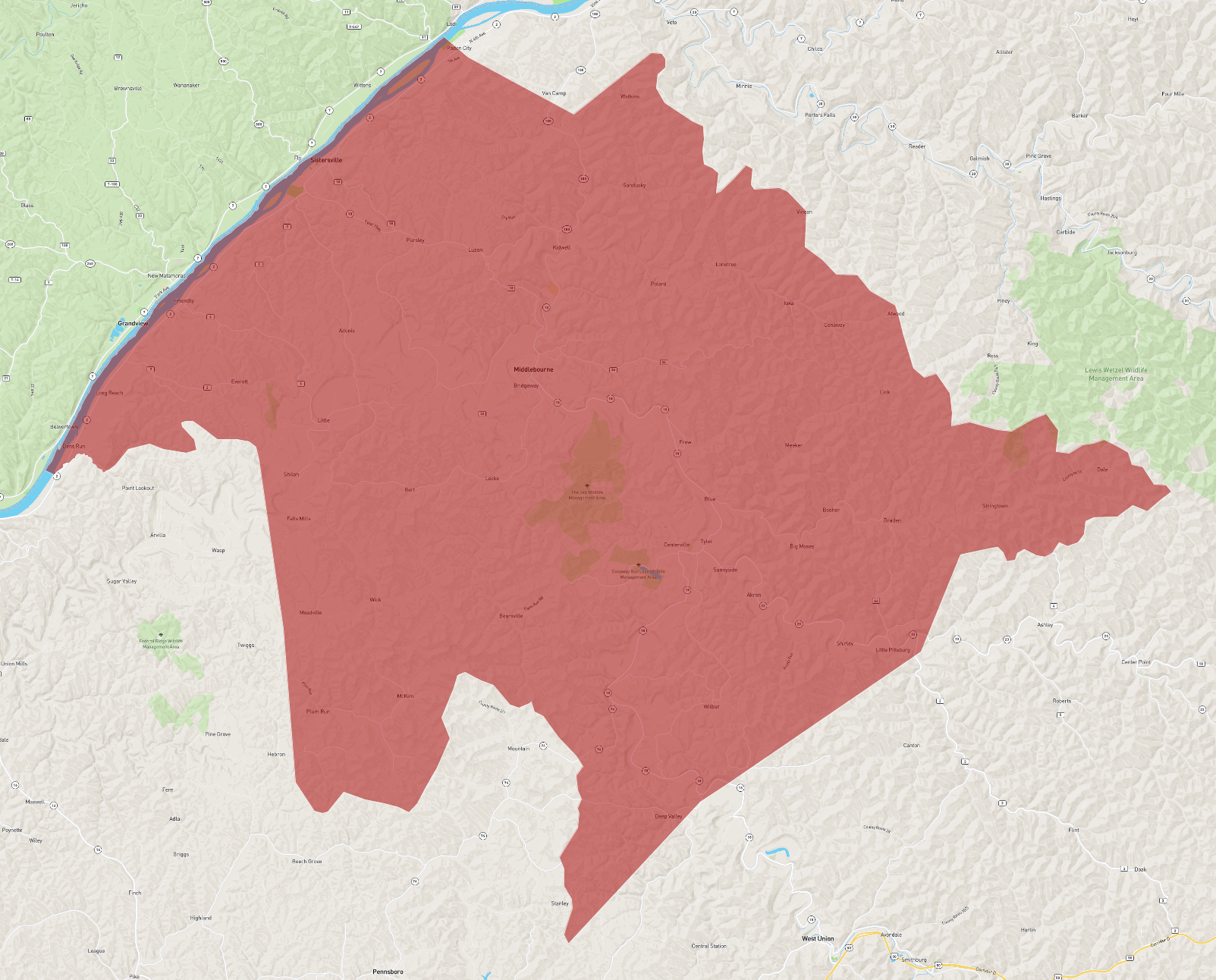 Tyler County Wv Gis West Virginia Tyler County - Atlasbig.com